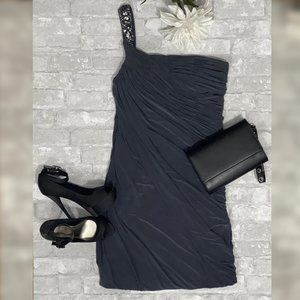 NWT One Shoulder Cocktail Ruched Mini Dress
